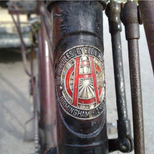 British bicycles were more expensive that could not be easily afforded by the people.  The photo showing the logo of a Hercules bicycle. (Photo credit: online photo)